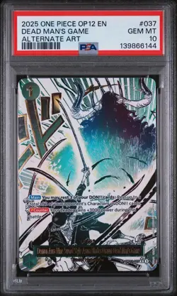 2025 ONE PIECE OP12-LEGACY OF THE MASTER #037 DEAD Men's GAME ALT PSA 10 GEM MT - Image 1
