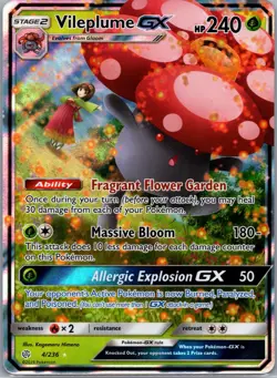 Pokemon Vileplume GX #4 TCG Sun & Moon Cosmic Eclipse Holo Ultra Rare Card 4/236 - Image 1