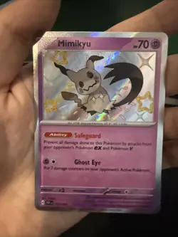 Pokemon TCG Mimikyu Scarlet & Violet Paldean Fates Holo Card 160/091 Shiny - Image 1