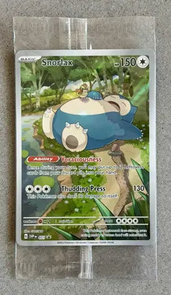 Pokemon Sealed Snorlax 51 SV Scarlet Violet Promo Card Black Star Rare Holo - Image 1