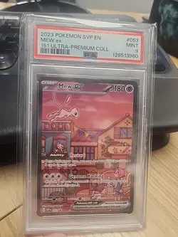Pokemon TCG 2023 Ultra Premium Collection Mew EX Promo Card #53 PSA 9 Mint - Image 1
