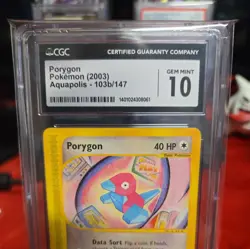 Porygon 103b/147 Aquapolis 2003 Pokemon Card CGC 10 Gem Mint LOW POP! FS - Image 4