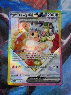 Pokemon TCG Eevee EX 174 Prismatic Evolutions UPC Black Star Promo Card NM - Image 1