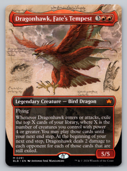Dragonhawk, Fate's Tempest Borderless - Commander: Bloomburrow MTG - Image 1