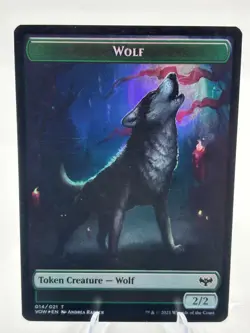 Wolf (014) + Human (001) - Double sided - Token Creature - Crimson Vow - Foil - Image 1