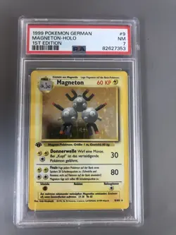 Pokemon Magneton Holo 1. Edition Deutsch Base Set PSA 7 - Image 1