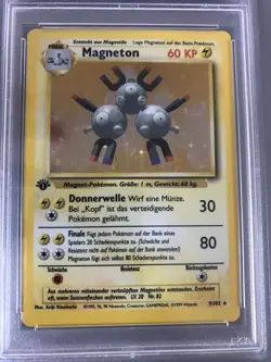 Pokemon Magneton Holo 1. Edition Deutsch Base Set PSA 7 - Image 2