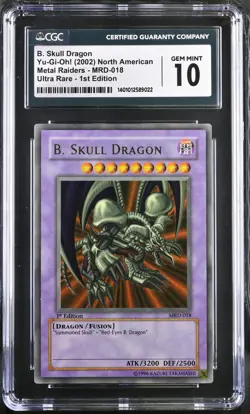 YUGIOH! 2002 Metal Raiders Black Skull Dragon MRD-018 1st Edition (CGC 10) - Image 2