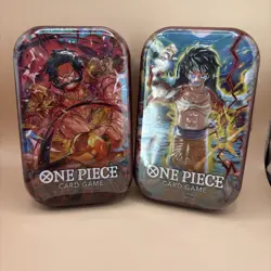 ONE PIECE ENGLISH TCG: Gol.D.Roger & Monkey.D.Luffy Tin Pack Set Vol. 1 Bundle - Image 1