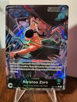 One Piece Legacy of the Master Roronoa Zoro OP12-020 Alternate Alt Art Leader NM - Image 1