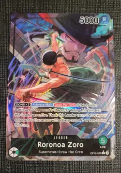 One Piece Legacy of the Master Roronoa Zoro OP12-020 Alternate Alt Art Leader NM - Image 4