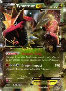 Pokemon TCG Tyrantrum EX NORMAL SIZED CARD XY70 XY Promos Holo LP - Image 1