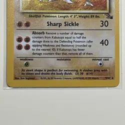 Pokemon TCG Kabutops Holo Rare Unlimited Card 9/62 Fossil WOTC 1999 LP - Image 4