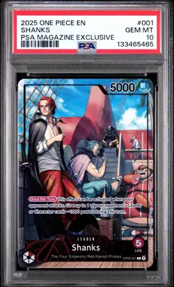 Shanks (2025 PSA Magazine Promo) OP09-001 One Piece Promotion Cards Foil PSA 10 - Image 1
