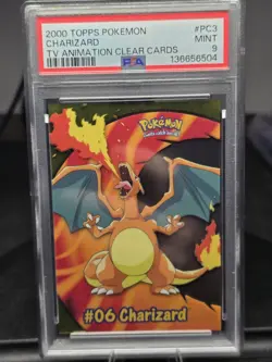 2000 Topps Tv Animation Charizard Clear Card PSA 9 - Image 1
