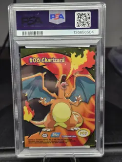 2000 Topps Tv Animation Charizard Clear Card PSA 9 - Image 2