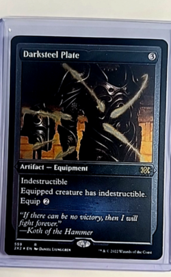 MTG Magic The Gathering 2X2 Double Masters 2022 Foil Etched #559 Darksteel Plate - Image 1