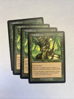 x4 Wild Growth C MTG Dominaria Remastered M/NM, English Retro Playset - Image 1