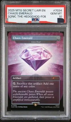 Chaos Emerald - Lotus Petal (7034) Secret Lair Drop Foil PSA 10 POP 2 - Image 1