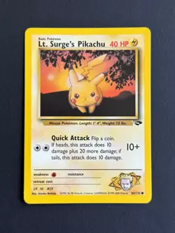 Carte Pokemon - Lt. Surge's Pikachu 84/132 - Gym Challenge - Anglais - Image 1