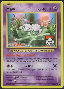 Pokemon MEW 53/108 League Challenge 3rd Place Promo Evolutions English NM - Image 1