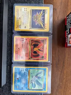 Pokemon Fossil Legendary Birds Set Moltres Zapdos Articuno LP-NM Non-Holo - Image 2