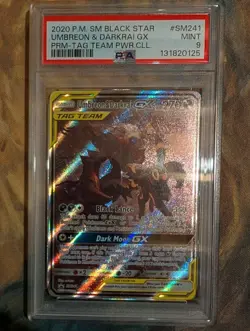 Pokemon Umbreon & Darkrai/Espeon & Deoxys GX SM240&241 Black Star Promos PSA9 - Image 2