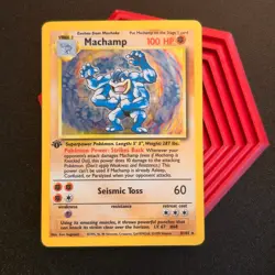 Pokemon TCG Machamp Base Set 8/102 Holo 1st Edition Holo Rare Good shape - Image 1