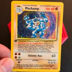 Pokemon TCG Machamp Base Set 8/102 Holo 1st Edition Holo Rare Good shape - Image 3