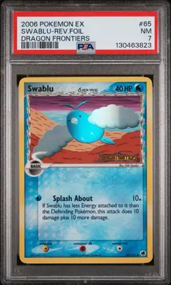 PSA 7 Near Mint Swablu - Reverse Holo Foil 65 EX Dragon Frontiers 2006 Pokemon - Image 1