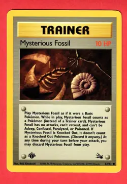 Pokemon TCG Mysterious Fossil Fossil 62/62 Regular 1st Edition Common - Image 1