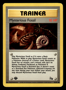 Pokemon TCG Mysterious Fossil Fossil 62/62 Regular 1st Edition Common - Image 1