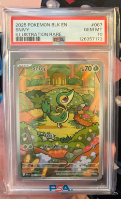 POKEMON TCG BLACK BOLT ILLUSTRATION RARE #087 SNIVY PSA 10 GEM - Image 1