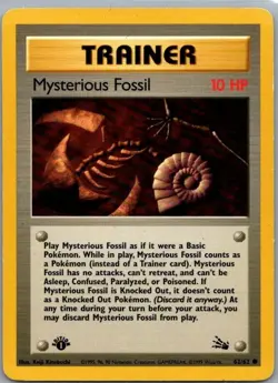 Mysterious Fossil 62/62 Pokemon Fossil 1st Edition Common NM/MINT 1999 box-T1 - Image 1