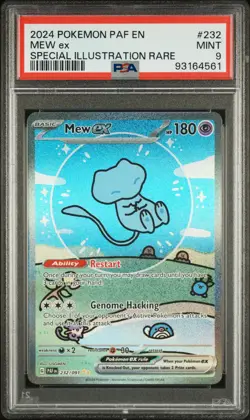 2024 POKEMON PAF EN-PALDEAN FATES SPECIAL ILLUSTRATION RARE #232 MEW EX PSA 9 - Image 1