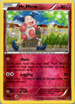 Mr. Mime 67/124 XY Fates Collide Reverse Holo Pokemon LP - Image 1