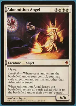 Admonition Angel Worldwake PLD White Mythic Rare MTG CARD (ID# 166929) ABUGames - Image 1