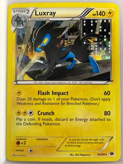 POKEMON NEXT DESTINIES CRACKED ICE HOLO CARD 46/99 LUXRAY grade ex - Image 1