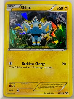 POKEMON NEXT DESTINIES CRACKED ICE HOLO CARD 43/99 SHINX grade ex - Image 1