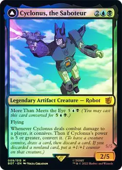 MTG FOIL Cyclonus, the Saboteur // Cyclonus, Cybertronian Fighter - Image 1