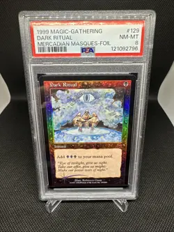 1999 Magic The Gathering Dark Ritual Mercadian Masques-Foil PSA 8 - Image 1