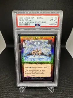 1999 Magic The Gathering Dark Ritual Mercadian Masques-Foil PSA 8 - Image 2