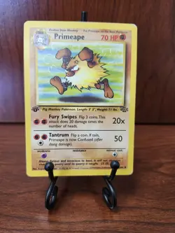 Pokemon TCG Primeape Jungle 1st Edition Uncommon Card 43/64 1999 Vintage LP - Image 1