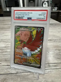 2025 POKEMON DRI EN-DESTINED RIVALS ULTRA RARE #209 ETHAN'S HO-OH EX PSA 10 - Image 2