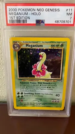 2000 Pokemon Neo Genesis Meganium Holo 1st Edition #11/111 PSA 7 NM NEAR MINT - Image 1