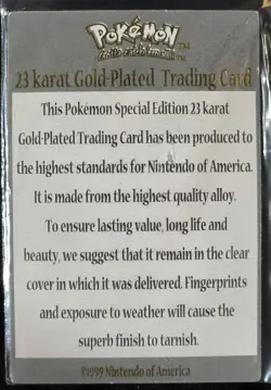 Charizard - 23K Gold Plated Pokemon Card Burger King Promotion 1999 Nintendo - Image 4