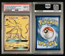 2019 POKEMON SM BLACK STAR PROMO FULL ART/SOLGALEO GX SM104a HIDDEN FATES PSA 10 - Image 3