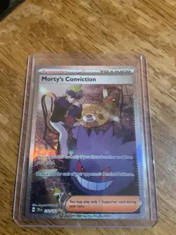 Pokemon Morty's Conviction Trainer SV05 211/162 Full Art Holo Rare NM - Image 1
