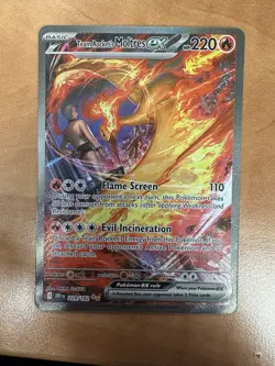 Pokemon TCG Team Rockets Moltres EX Holo Card 229/182 Destined Rivals - Image 1
