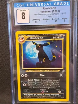 2001 POKEMON NEO DISCOVERY #13 UMBREON-HOLO CGC 8 - Image 1